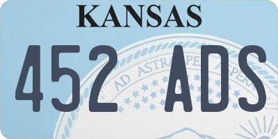 KS license plate 452ADS