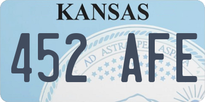 KS license plate 452AFE