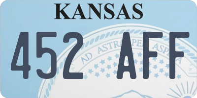 KS license plate 452AFF