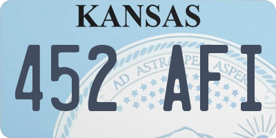 KS license plate 452AFI
