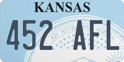 KS license plate 452AFL