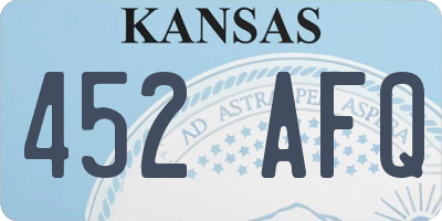 KS license plate 452AFQ