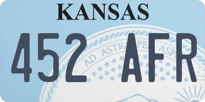 KS license plate 452AFR