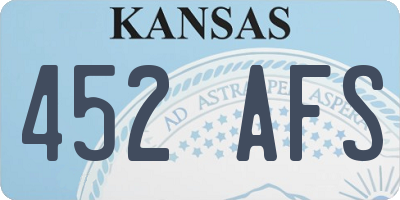 KS license plate 452AFS