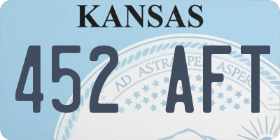 KS license plate 452AFT
