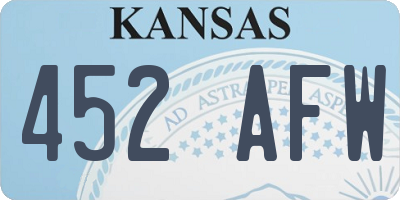 KS license plate 452AFW