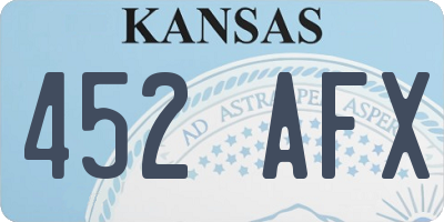 KS license plate 452AFX