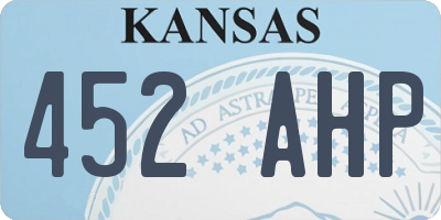 KS license plate 452AHP
