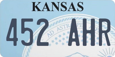 KS license plate 452AHR
