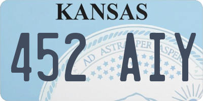 KS license plate 452AIY