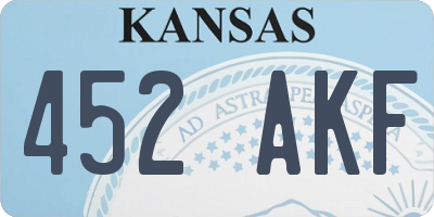 KS license plate 452AKF