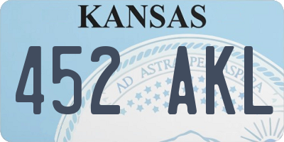 KS license plate 452AKL