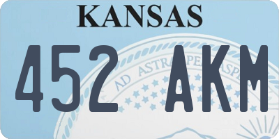 KS license plate 452AKM