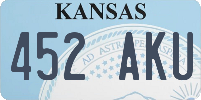 KS license plate 452AKU