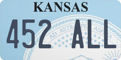 KS license plate 452ALL