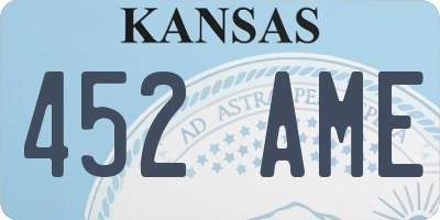 KS license plate 452AME