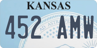 KS license plate 452AMW