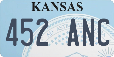 KS license plate 452ANC