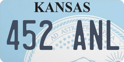 KS license plate 452ANL