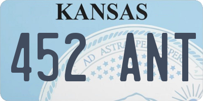 KS license plate 452ANT