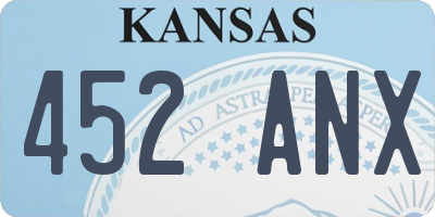 KS license plate 452ANX