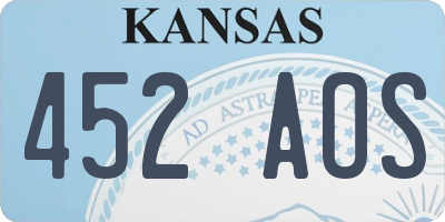 KS license plate 452AOS