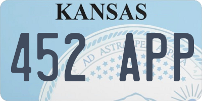 KS license plate 452APP