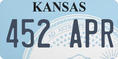 KS license plate 452APR