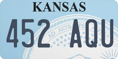 KS license plate 452AQU