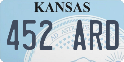 KS license plate 452ARD