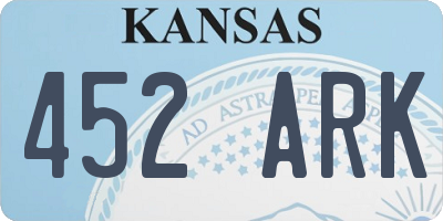 KS license plate 452ARK