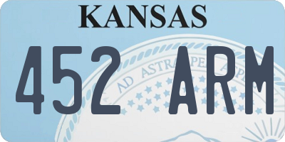 KS license plate 452ARM