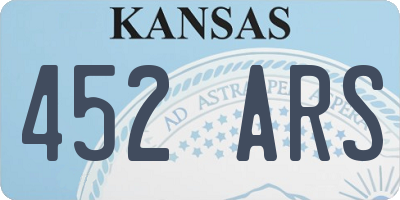 KS license plate 452ARS