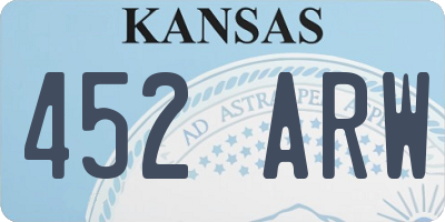 KS license plate 452ARW