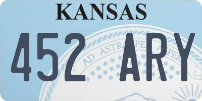 KS license plate 452ARY
