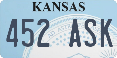 KS license plate 452ASK