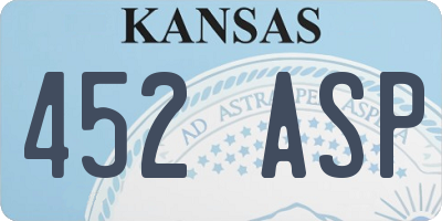 KS license plate 452ASP