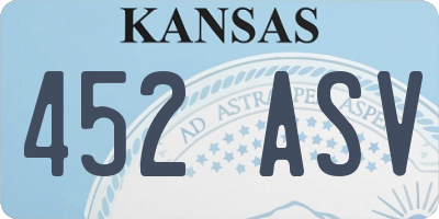 KS license plate 452ASV