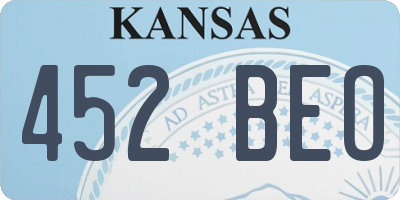 KS license plate 452BEO