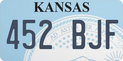 KS license plate 452BJF