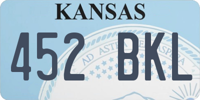 KS license plate 452BKL