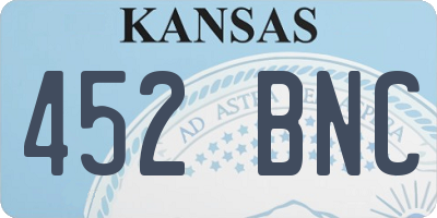KS license plate 452BNC