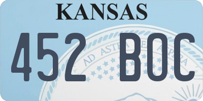 KS license plate 452BOC