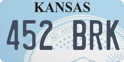 KS license plate 452BRK