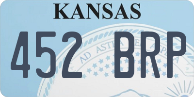 KS license plate 452BRP