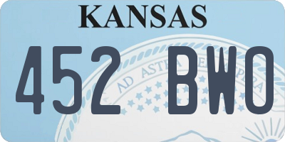 KS license plate 452BWO