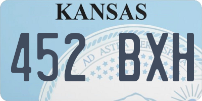 KS license plate 452BXH