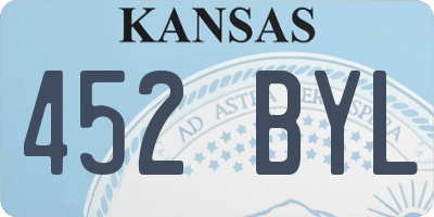 KS license plate 452BYL