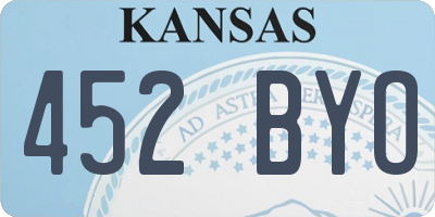 KS license plate 452BYO