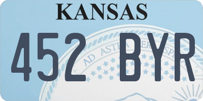 KS license plate 452BYR